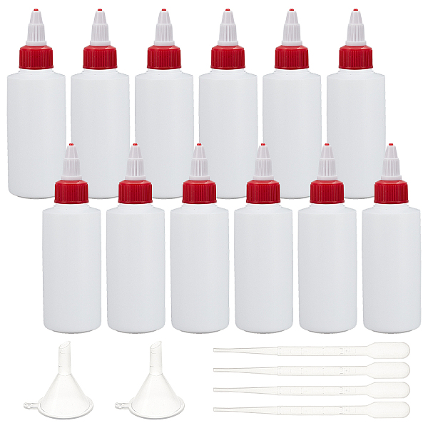 

PandaHall BENECREAT Plastic Glue Bottles, with Mini Transparent Plastic Funnel Hopper, 2ml Disposable Plastic Dropper, Red, 13.3x4.1cm...