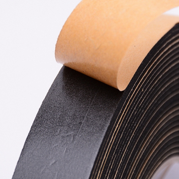 

PandaHall Strong Adhesion EVA Sponge Foam Rubber Tape, Anti-Collision Seal Strip, Black, 25x2mm, 10m/roll Adhesive Black