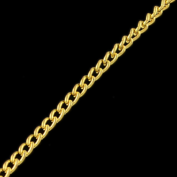 

PandaHall Unwelded Iron Curb Chains, with Spool, Golden, 2.5x1.6x0.45mm, about 328.08 Feet(100m)/roll Iron