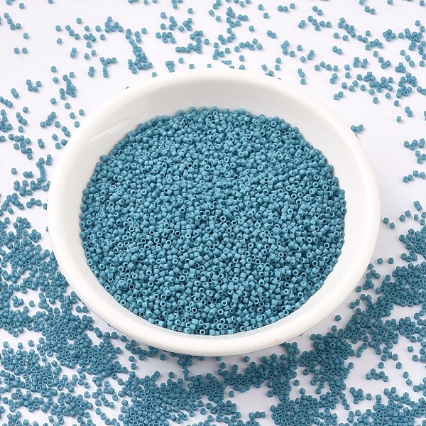 

PandaHall MIYUKI Delica Beads, Cylinder, Japanese Seed Beads, 11/0, (DB0798) Dyed Semi-Frosted Opaque Capri Blue, 1.3x1.6mm, Hole: 0.8mm..., Cyan