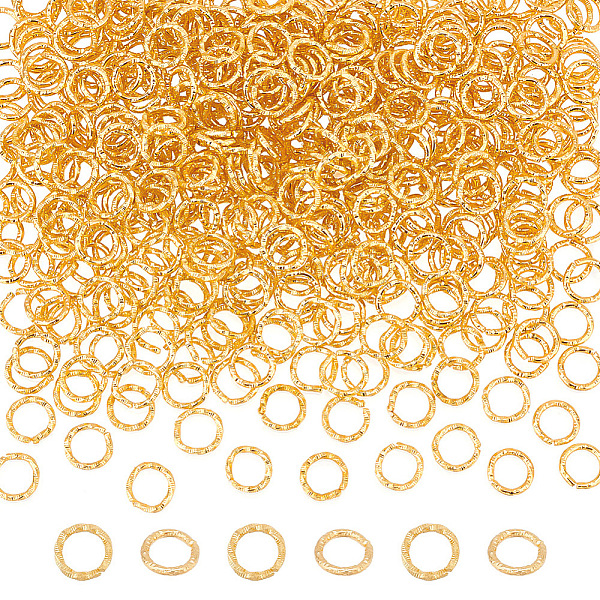 

PandaHall Unicraftale 5 Bags Iron Jump Rings, Open Jump Rings, Textured Round Ring, Golden, 18 Gauge, 8x1mm, Inner Diameter: 6mm, 100pcs/bag...