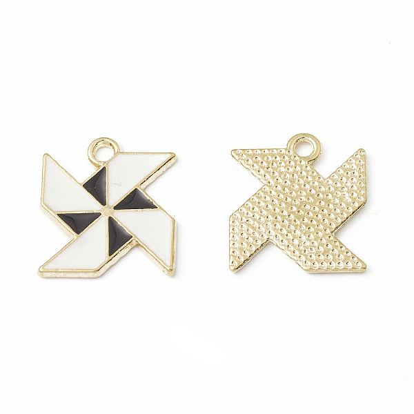 

PandaHall Alloy Enamel Pendants, Windmill Charm, Golden, White, 17x15x1.2mm, Hole: 2mm Alloy+Enamel Others White