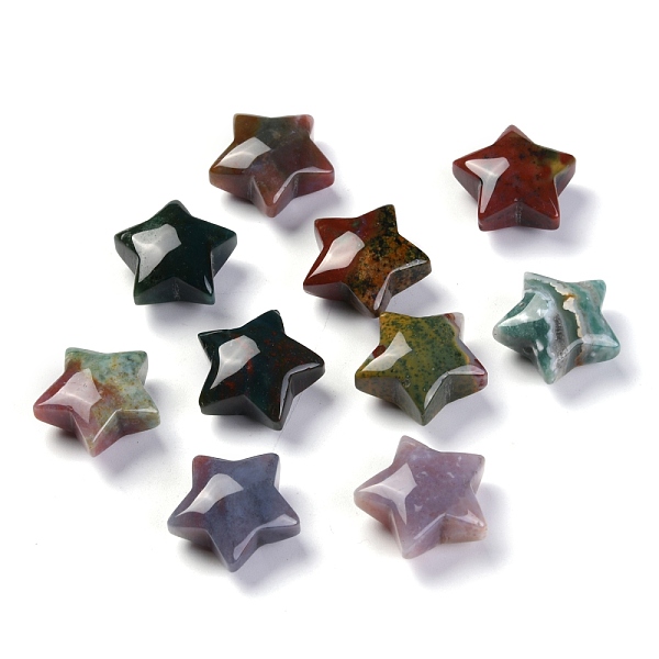 

PandaHall Natural Ocean Jasper Beads, No Hole/Undrilled, Star, 20x20.5x9.5mm Ocean Jasper Star