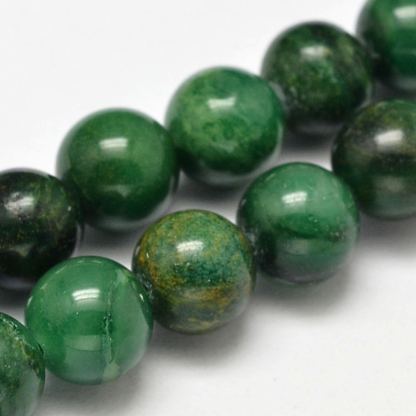 

PandaHall Natural African Jade Beads Strands, Round, 4mm, Hole: 1mm, about 92pcs/strand, 15.5 inch African Jade Round
