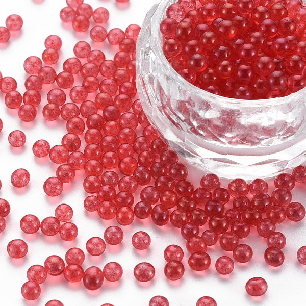 

PandaHall DIY 3D Nail Art Decoration Mini Glass Beads, Tiny Caviar Nail Beads, AB Color Plated, Round, Crimson, 3.5mm, about 450g/bag Glass..., Pink