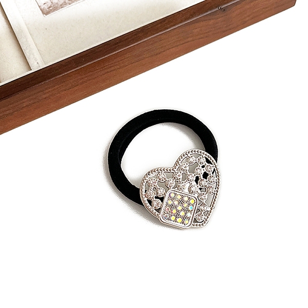 

PandaHall Shiny Fashiona Rhinestone Elastic Hair Ties, Ponytail Holder for Girls Women, Heart, 54mm Rhinestone Heart Clear
