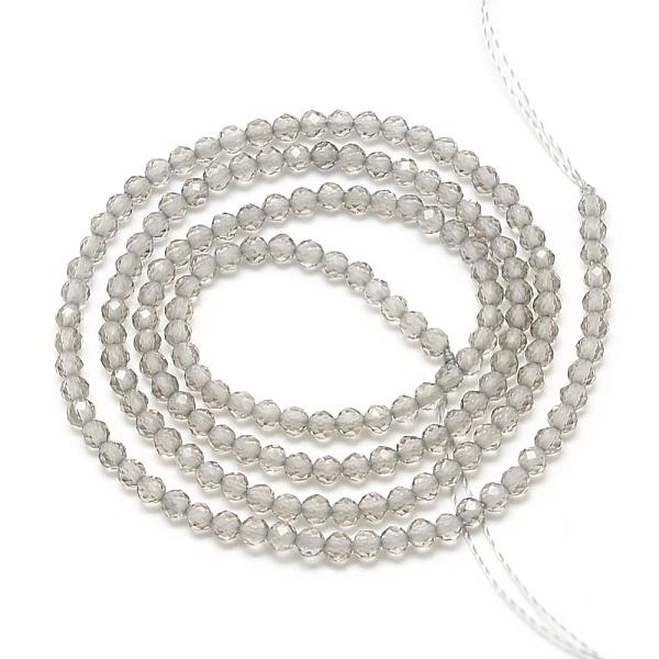 

PandaHall Natural Ice Obsidian Beads Strands, Faceted, Round, 3x2.5mm, Hole: 0.5mm, about 142pcs/strand, 15.9 inch Obsidian Round