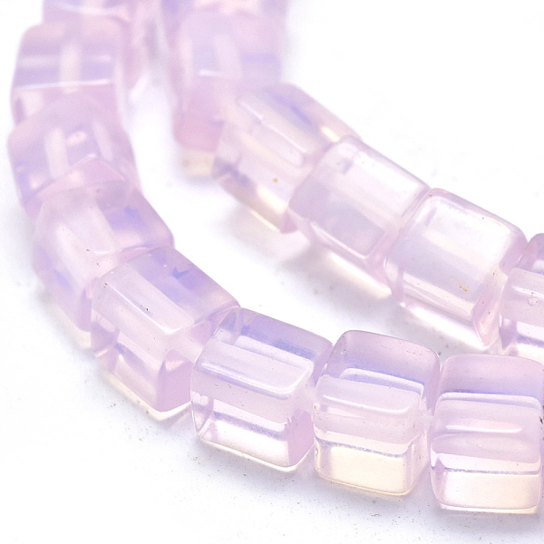 

PandaHall Opalite Beads Strands, Cube, 6~6.5x6~6.5x6~6.5mm, Hole: 1mm, about 67pcs/strand, 15.35 inch(39cm) Opalite Cube