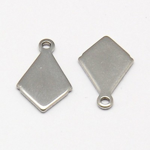 

PandaHall 304 Stainless Steel Stamping Blank Tag Pendants, Diamond, Stainless Steel Color, 13x9x1mm, Hole: 1mm 304 Stainless Steel Diamond