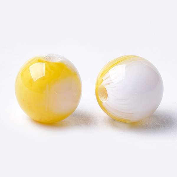

PandaHall Resin Beads, Round, Gold, 18x11.5mm, Hole: 2.5mm Resin Round Gold