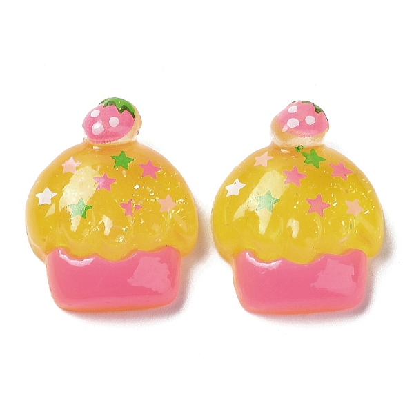 

PandaHall Translucent Resin Decoden Cabochons, Cupcake with Star, Yellow, 17.5x14.5x6mm Resin Food Yellow