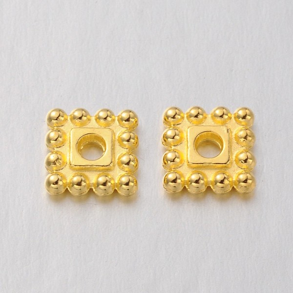 

PandaHall Tibetan Style Alloy Spacer Beads, Cadmium Free & Lead Free, Square, Golden, 7x7x2mm, hole: 2mm Alloy Square