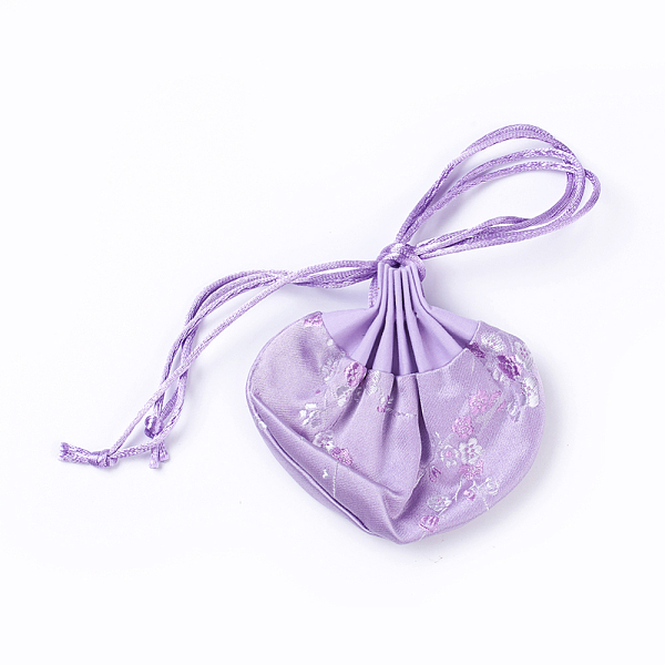 

PandaHall Silk Packing Pouches, Lilac, 8.4~8.7x12.8~13.1cm Silk Purple