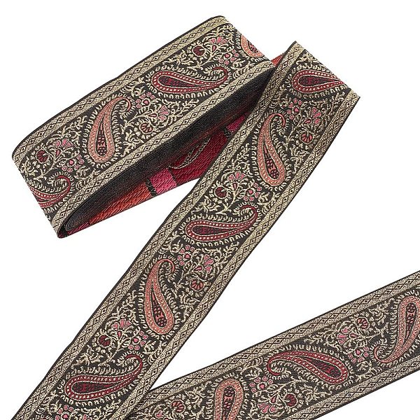 

PandaHall Ethnic Embroidery Polyester Flat Ribbons, Jacquard Ribbon, Floral Pattern, Hot Pink, 2 inch(50mm), about 9.84 Yards(9m)/Bundle...
