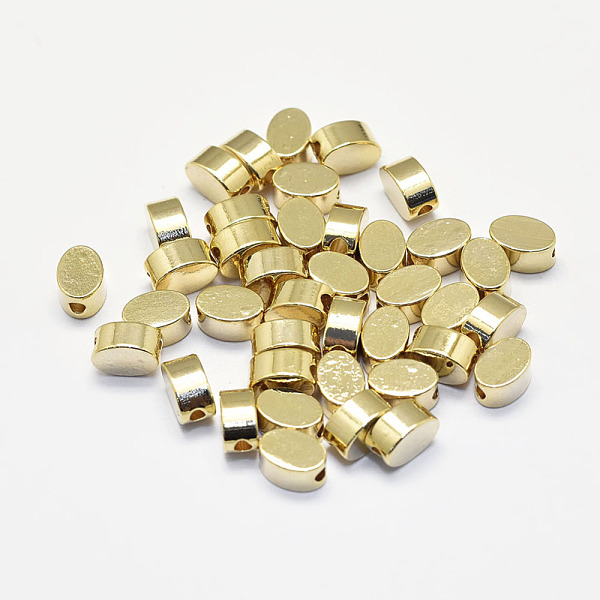 

PandaHall Long-Lasting Plated Brass Beads, Real 18K Gold Plated, Nickel Free, Oval, 6x4x3mm, Hole: 1.5mm Brass Oval