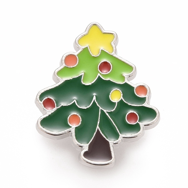 

PandaHall Christmas Tree Enamel Pin, Alloy Badge for Backpack Clothes, Platinum, Green, 27x22x1.7mm Alloy+Enamel Green