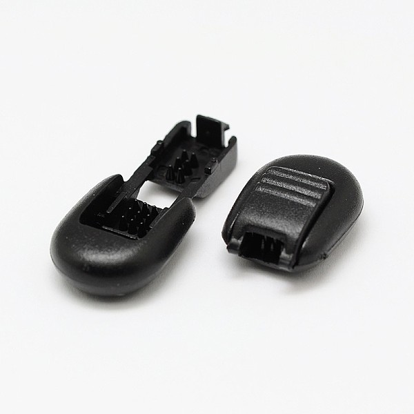 

PandaHall Dyed Eco-Friendly Plastic Cord End Locks Toggle Stoppers for Parachute Cord Sportswear Garment Backpack Accessories, Survival..., Black