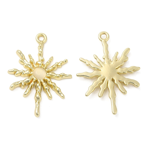 

PandaHall Alloy Pendants, with Glass, Cadmium Free & Lead Free, Sun Charms, Light Gold, 28x20.5x2.5mm, Hole: 1.8mm Alloy+Glass Sun