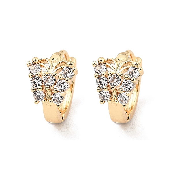 

PandaHall Brass Micro Pave Cubic Zirconia Hoop Earring, Butterfly, Light Gold, 15x10.5x17.5mm Cubic Zirconia Butterfly Clear