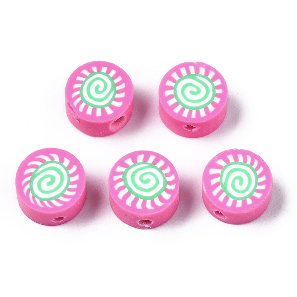 

PandaHall Handmade Polymer Clay Beads, for DIY Jewelry Crafts Supplies, Flat Round with Sun, Hot Pink, 9.5x4.5~5mm, Hole: 1.6mm Polymer Clay...