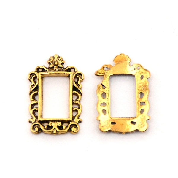 

PandaHall Alloy Nail Alloy Photo Frame Design, 3D Retro Hollow Nail Art Decoration Patch, Rectangle, Antique Golden, 14x9.5x1mm Alloy...