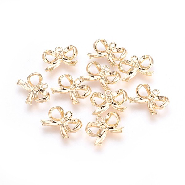 

PandaHall Brass Pendants, Bowknot, Real 18K Gold Plated, 13x17x3mm, Hole: 1.5mm Brass Bowknot