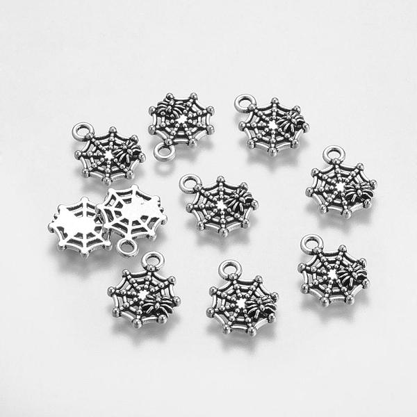 

PandaHall Halloween Jewelry Tibetan Style Alloy Pendants, Cadmium Free & Lead Free, Spider, Antique Silver, 17x14x2mm, Hole: 2mm Alloy...