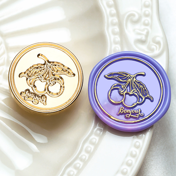 

PandaHall Wax Seal Brass Stamp Heads, for Wax Seal Stamp, Golden, Cherry, 30x14mm, Inner Diameter: 7mm Brass Cherry