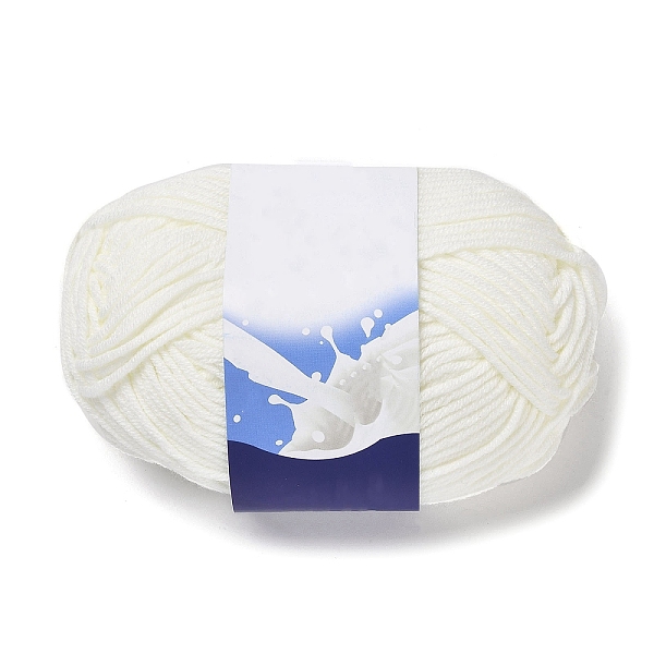 

PandaHall Milk Cotton Knitting Acrylic Fiber Yarn, 5-Ply Crochet Yarn, Punch Needle Yarn, White, 2mm Acrylic Fiber White