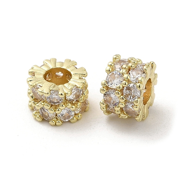 

PandaHall Rack Plating Brass Micro Pave Cubic Zirconia Beads, Long-Lasting Plated, Lead Free & Cadmium Free, Column, Golden, 8.5x5.5mm, Hole..., Clear
