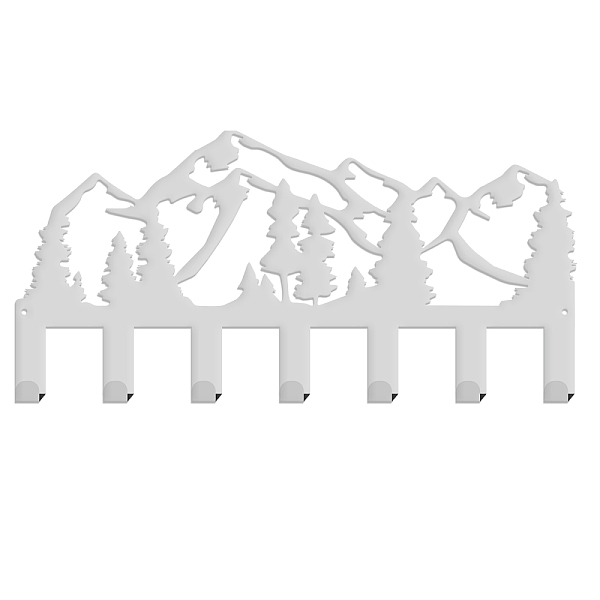 

PandaHall Iron Wall Mounted Hook Hangers, Decorative Organizer Rack, for Bag Clothes Key Scarf Hanging Holder, with Screws, Mountain Pattern...