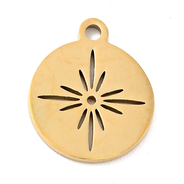 

PandaHall 201 Stainless Steel Pendants, Flat Round with Star, Golden, 14x11.5x1mm, Hole: 1.4mm 201 Stainless Steel Flat Round