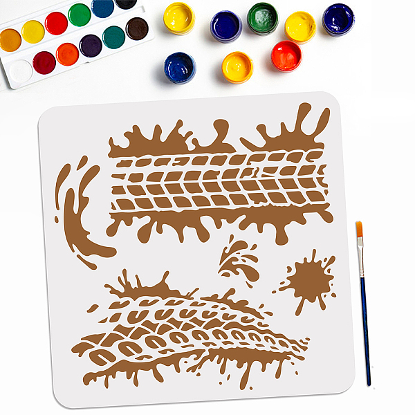 

PandaHall MAYJOYDIY US 1Pc PET Hollow Out Drawing Painting Stencils, for DIY Scrapbook, Photo Album, with 1Pc Art Paint Brushes, Wheelmark...