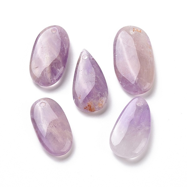 

PandaHall Natural Amethyst Pendants, Mixed Teardrop & Oval Charm, 27.5~43.5x15.5~29x4.5~11.5mm, Hole: 2~2.6mm Amethyst Mixed Shapes