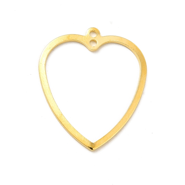 

PandaHall Rack Plating Brass Connector Charms, Long-Lasting Plated, Heart Links, Golden, 26x22x1mm, Hole: 1.4mm Brass Heart