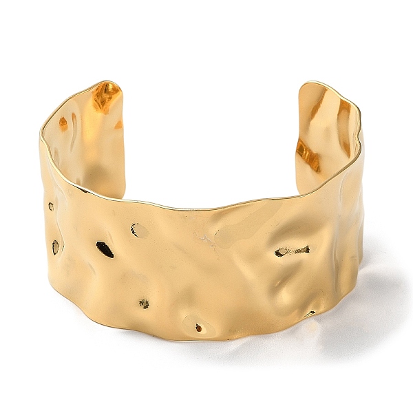 

PandaHall Ion Plating(IP) 304 Stainless Steel Wide Band Open Cuff Bangle for Women, Real 18K Gold Plated, Inner Diameter: 2-1/2 inch(6.5cm)...