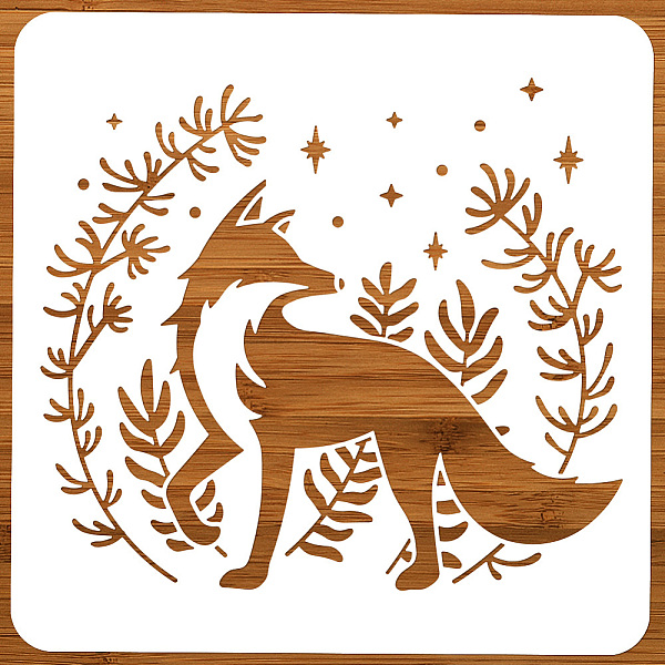 

PandaHall Fox Star Painting Stencil, 11.81x11.81 Inch Reusable Craft Stencils Hollow Out Drawing Painting Template for Painting on Wood...