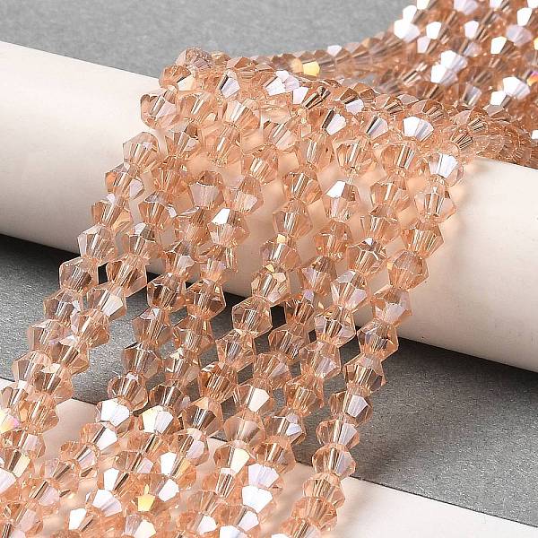 Transparentes perles de verre de galvanoplastie brins