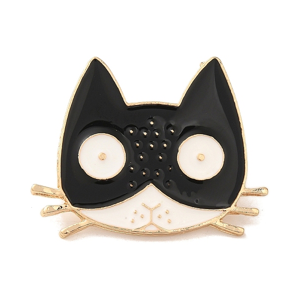 

PandaHall Golden Alloy Enamel Brooch, Cat Shape, White, 28x36x2mm Alloy+Enamel Cat Shape White