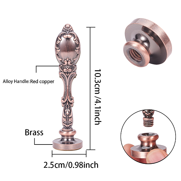 

PandaHall DIY Scrapbook, Brass Wax Seal Stamp Head, Dragon Pattern, 25x14mm Alloy