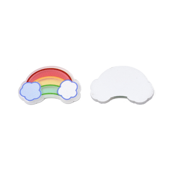 

PandaHall Printed Acrylic Cabochons, Rainbow, Colorful, 15x23x2mm Acrylic Rainbow