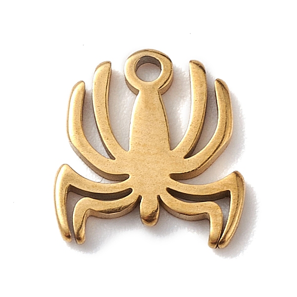 

PandaHall 304 Stainless Steel Pendants, Spider Charm, Golden, 10x9x1mm, Hole: 1mm 304 Stainless Steel Spider