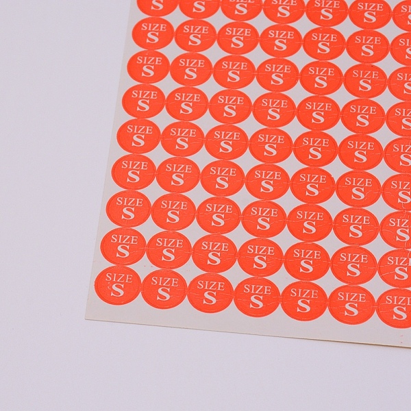 

PandaHall Size S Clothing Size Round Sticker Labels, Adhesive Stickers, for Clothing T Shirts, Orange, 15.5x9x0.02cm, 84pcs/sheet...