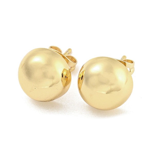 

PandaHall Brass Ear Studs, Real 18K Gold Plated, Flat Round, 11mm Brass Flat Round