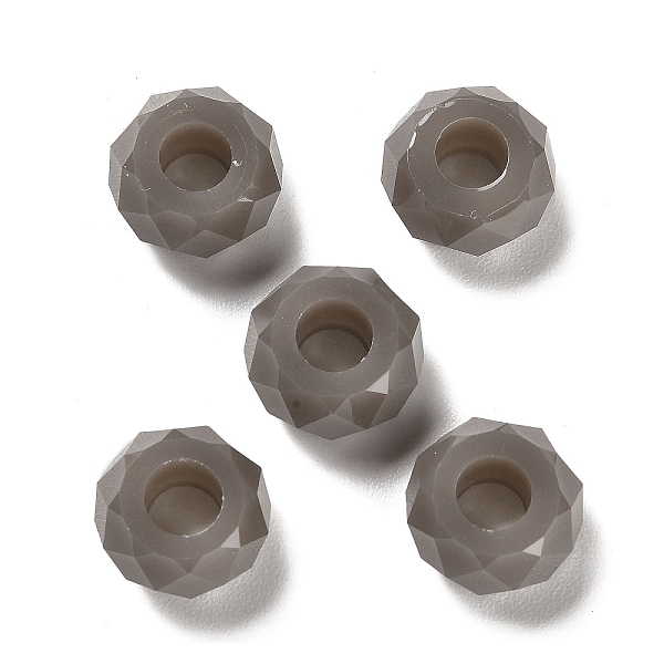 

PandaHall Resin European Beads, Large Hole Beads, Faceted, Rondelle, Slate Gray, 13.5x8mm, Hole: 5.5mm Resin Rondelle