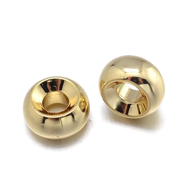 

PandaHall Rondelle Brass Spacer Beads, Lead Free & Nickel Free & Cadmium Free, Real 18K Gold Plated, 5x3mm, Hole: 2mm Brass Rondelle
