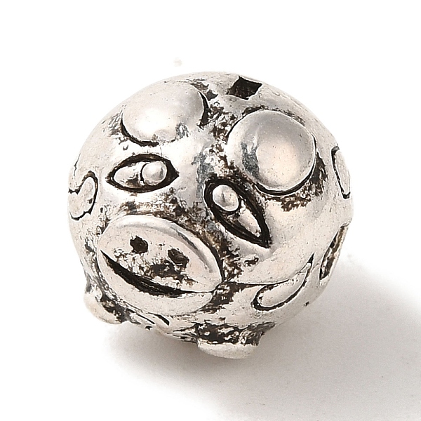 

PandaHall Tibetan Style Alloy Beads, Cadmium Free & Lead Free, Pig, Antique Silver, 11x11x12mm, Hole: 1.8mm Alloy Pig