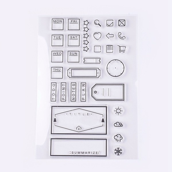 

PandaHall Silicone Stamps, for DIY Scrapbooking, Photo Album Decorative, Cards Making, Clear, 7~38x8~63mm Silicone Clear