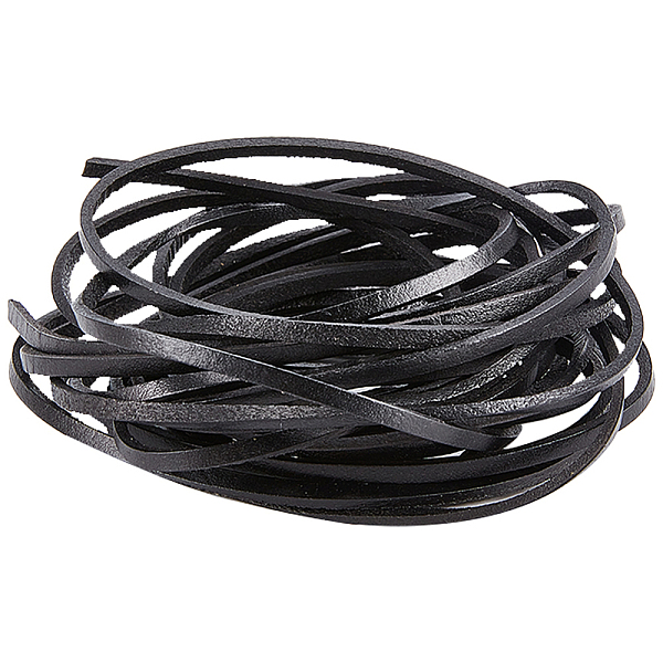 

PandaHall Cowhide Leather Cord, Leather Jewelry Cord, Jewelry DIY Making Cord, Flat, Black, 3x2mm, about 5.47 Yards(5m)/Bundle Cowhide Flat...