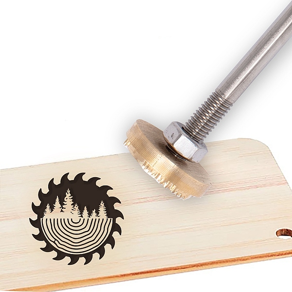 PandaHall Stamping Embossing Soldering Brass with Stamp, for Cake/Wood, Golden, Other Pattern, 30mm Brass Others